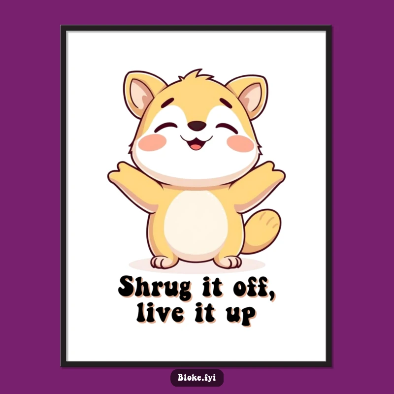 Funny Free Printable Wall Art: Relaxed Shrugging Animal, Downloadable Chill Decor Piece