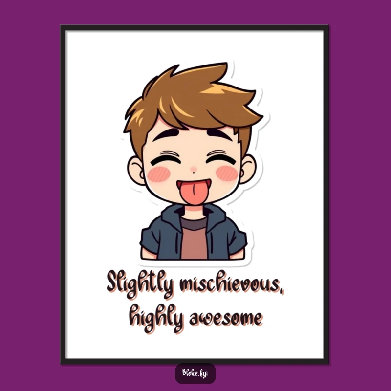 Funny Printable Wall Art: Cheeky Guy's Tongue Out Free Downloadable Art