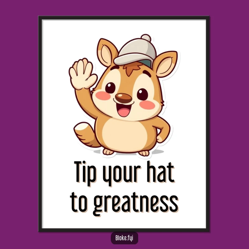 Funny Free Printable Wall Art: Jaunty Saluting Bloke Animal - Quirky Downloadable Decor!