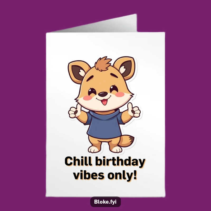 Free Printable Birthday Card: Funny Animal Pose, Casual Character, Downloadable Gift
