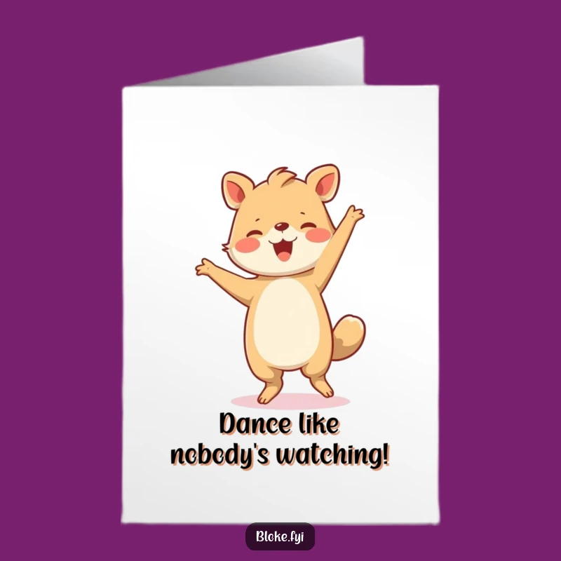 Free Printable Birthday Card: Joyful Dancing Animal - Funny Downloadable Gift for Celebration