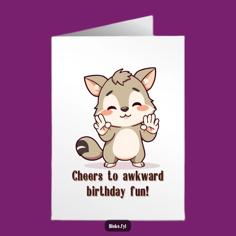 Free Printable Birthday Card: Awkward Bloke Animal High-Five Funny Downloadable Gift