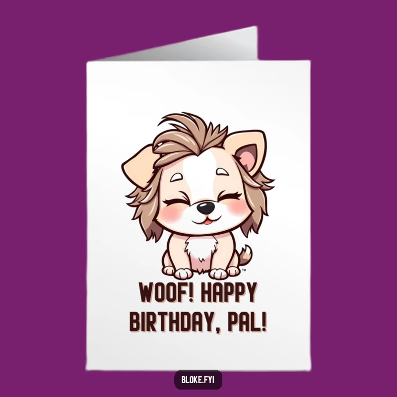 Free Printable Birthday Card: Cheeky Dog with Messy Hair Downloadable Fun