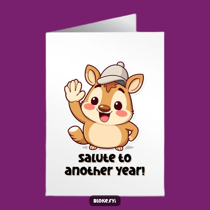 Free Printable Birthday Card: Cheerful Saluting Bloke Animal - Fun Downloadable Gift!