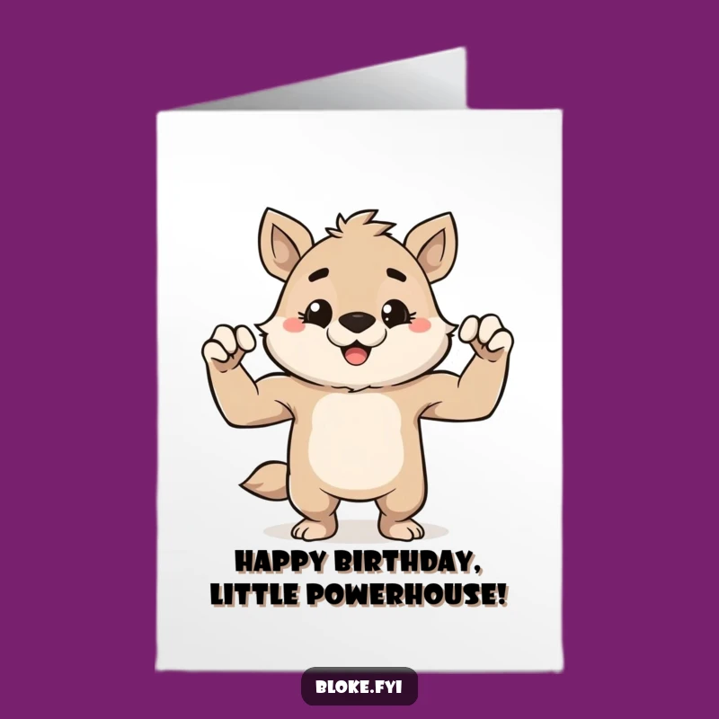 Free Printable Birthday Card: Flexing Animal, Funny Downloadable Strength