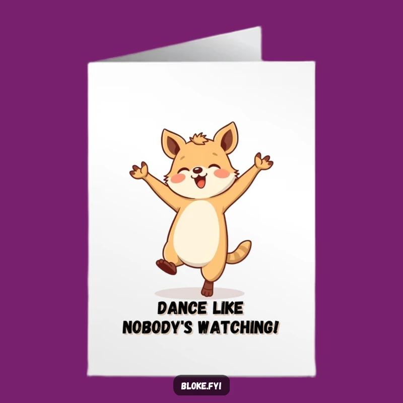 Free Printable Birthday Card: Funny Sturdy Animal Dancing - DIY Downloadable Gift