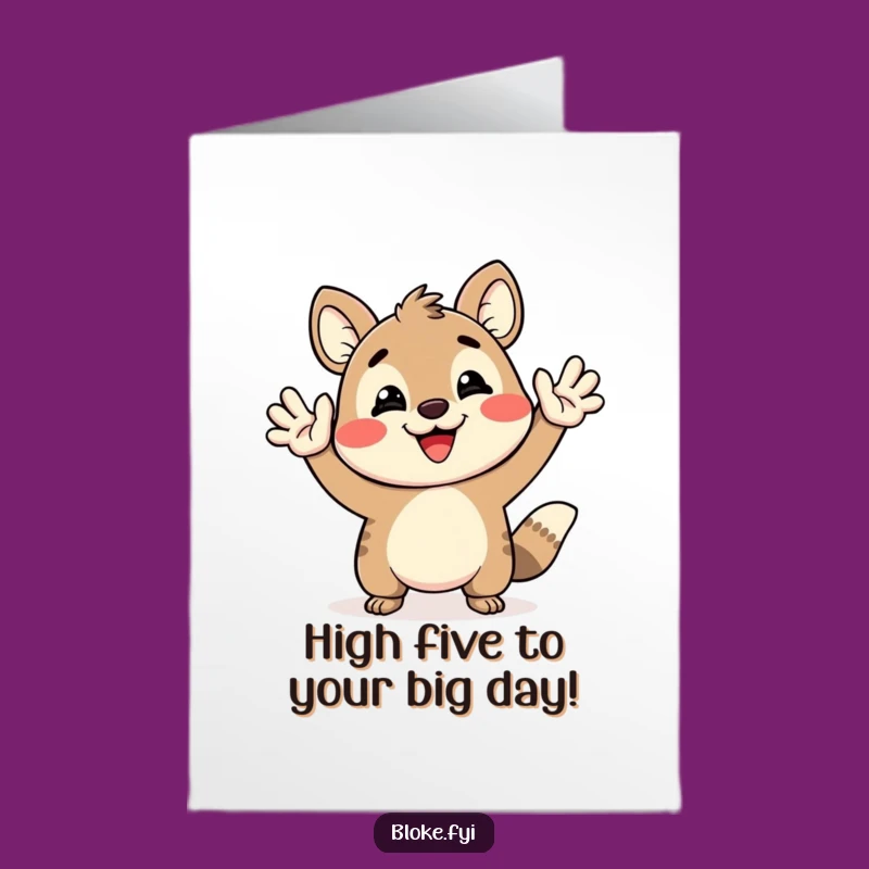 Free Printable Birthday Card: High-Five Animal Great Birthday Gift Download
