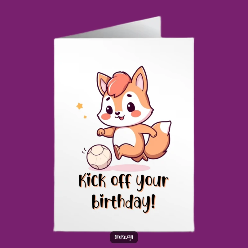 Free Printable Birthday Card: Kicking Animal Fun, Funny Downloadable Gift for a Playful Day