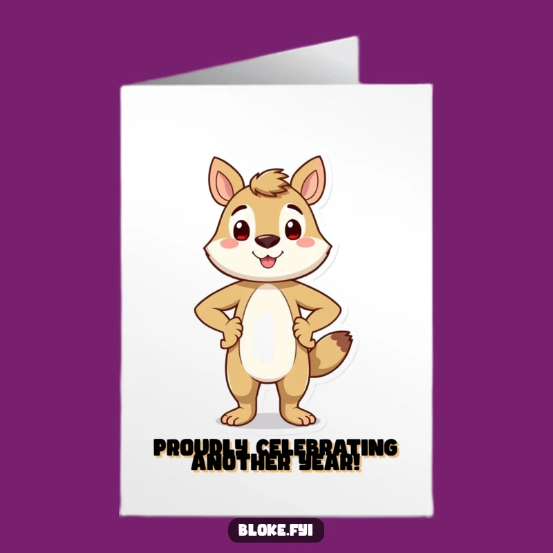 Free Printable Birthday Card: Proud Animal Character, Funny Downloadable Gift for Smiles