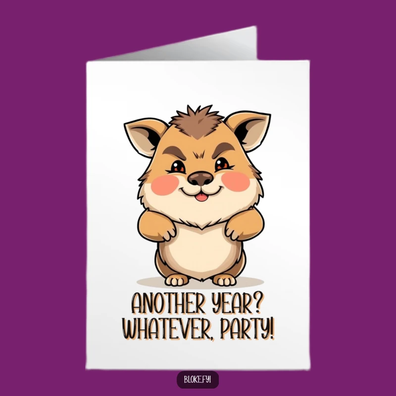 Free Printable Birthday Card: Shrugging Animal, Funny Downloadable Gift for Him