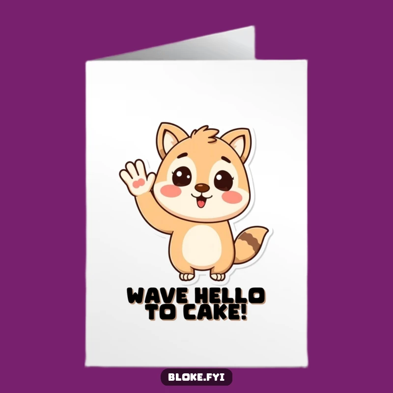 Free Printable Birthday Card: Waving Animal Friend, Funny Downloadable Gift for Joyful Greetings