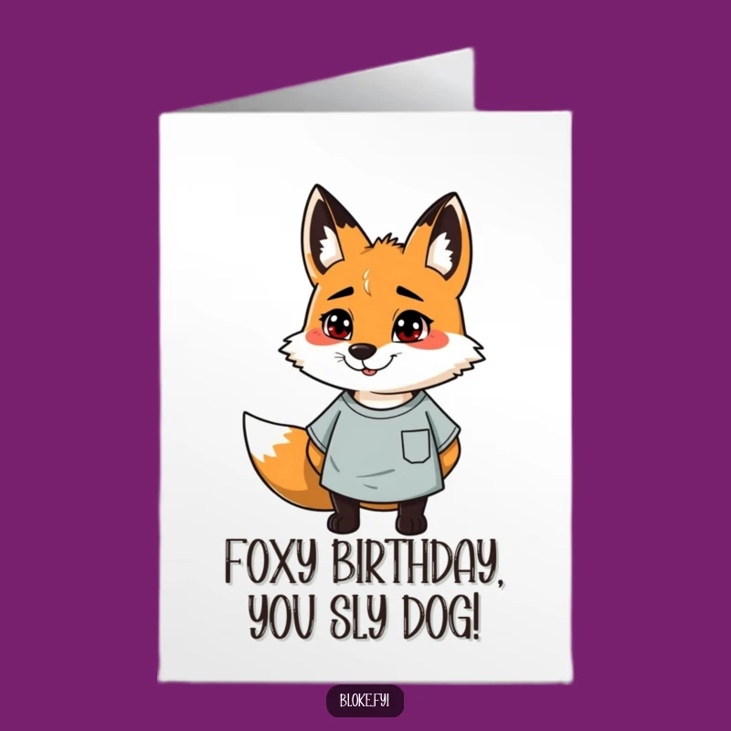 Free Printable Fox Birthday Card: Cheerful Casual Guy Downloadable Gift
