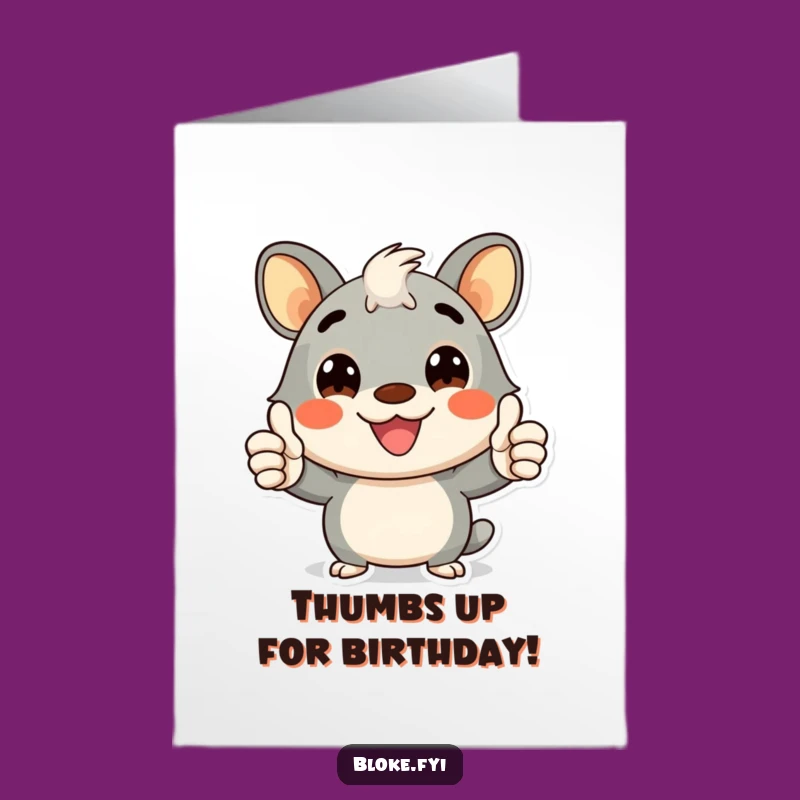 Free Printable Funny Birthday Card: Thumbs Up Animal - Cheerful Downloadable Greeting!