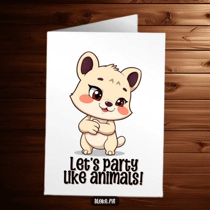 Funny Free Printable Birthday Card: Animal with mischievous eyes offers handshake, sealing a birthday pact with humor.