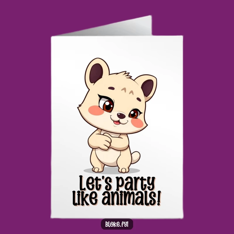 Free Printable Mischievous Animal Birthday Card - Funny Downloadable Gift for a Cheeky Celeb