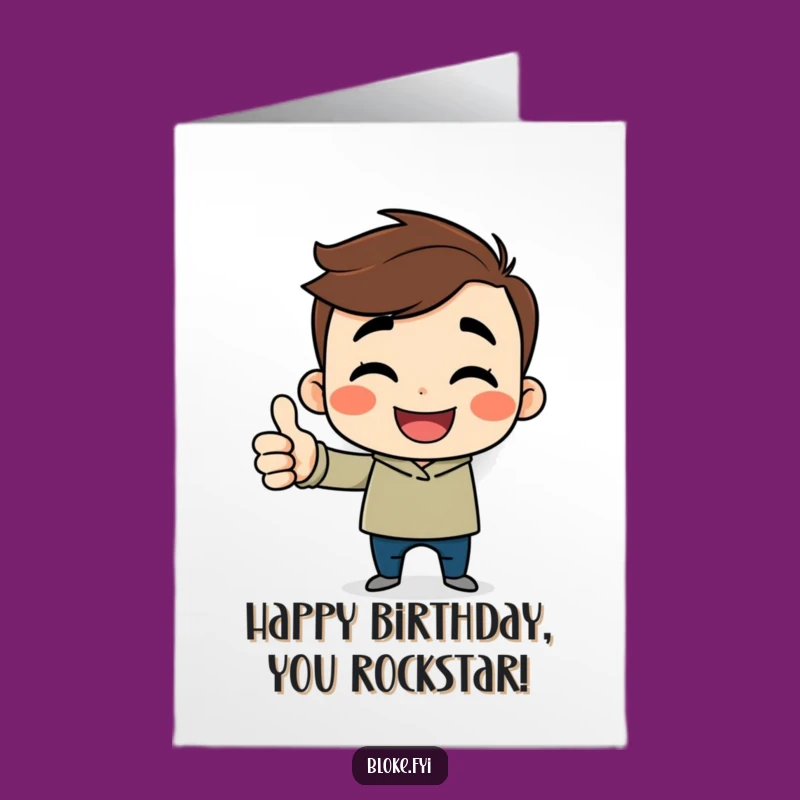 Free Printable Guy Birthday Card: Cheerful Thumbs Up Downloadable Greeting