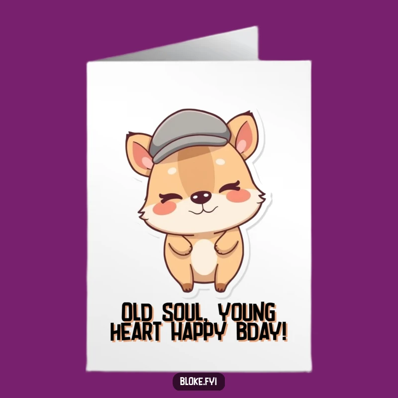 Free Printable Birthday Card: Winking Stout Animal, Funny Downloadable Gift for Him