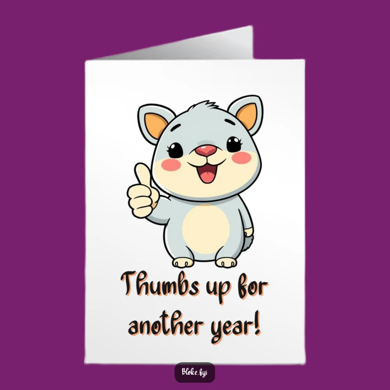 Free Printable Birthday Card: Thumbs-Up Animal, Bold Downloadable Gift