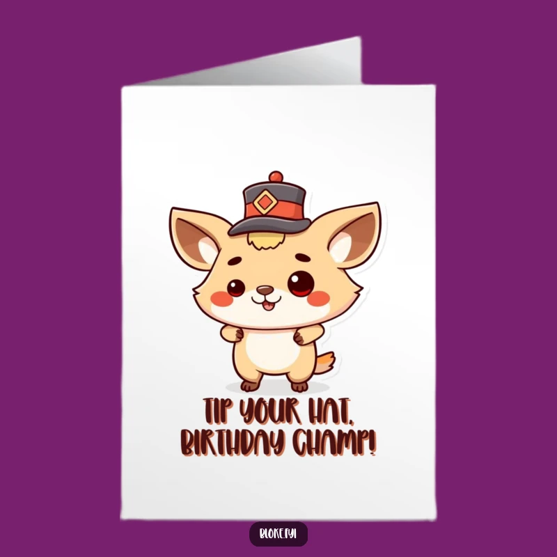 Free Printable Birthday Card: Swag Animal Tipping Hat Funny Downloadable Gift