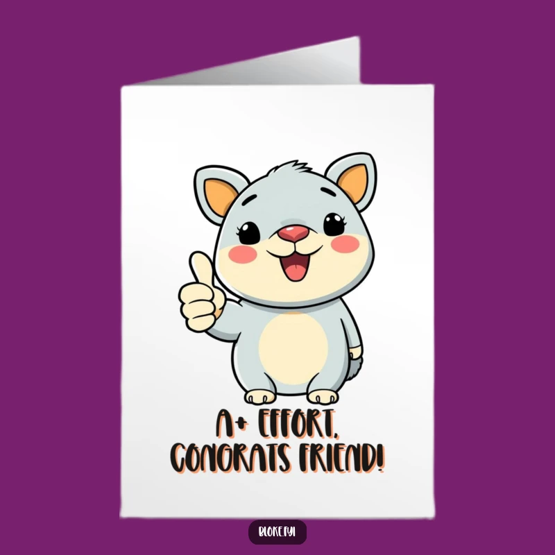 Free Printable Congrats Card: Thumbs-Up Animal, Bold Downloadable Celebration