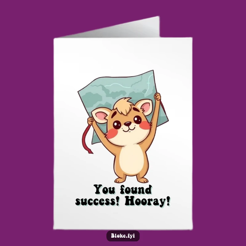 Congrats Free Printable Card: Lost Map Bloke Animal Humor Downloadable Gift