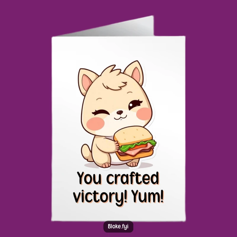 Congrats Free Printable Card: Tiny Sandwich Bloke Animal Humor Downloadable Gift