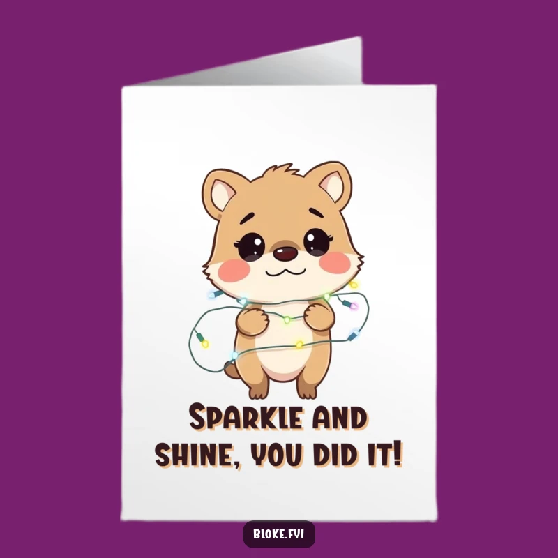 Free Printable Congrats Card: Bewildered Bloke Animal Fairy Light Surprise Funny Downloadable Gift