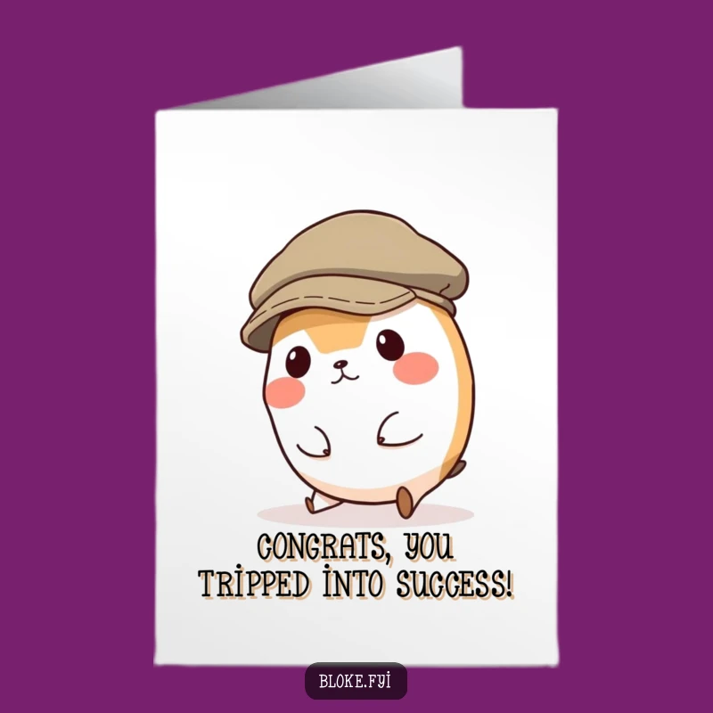 Free Printable Congrats Card: Clumsy Character Cap, Funny Downloadable Gift
