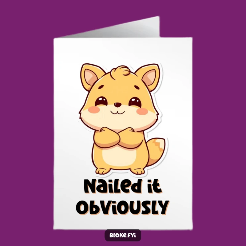 Free Printable Congrats Card: Confident Animal Cheers Your Success Downloadable