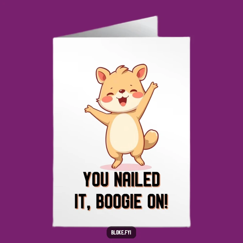 Free Printable Congrats Card: Dancing Animal - Celebrate Success with Clumsy Joy