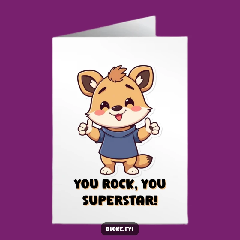 Free Printable Congrats Card: Funny Animal Pose, Casual Character, Humorous Gift