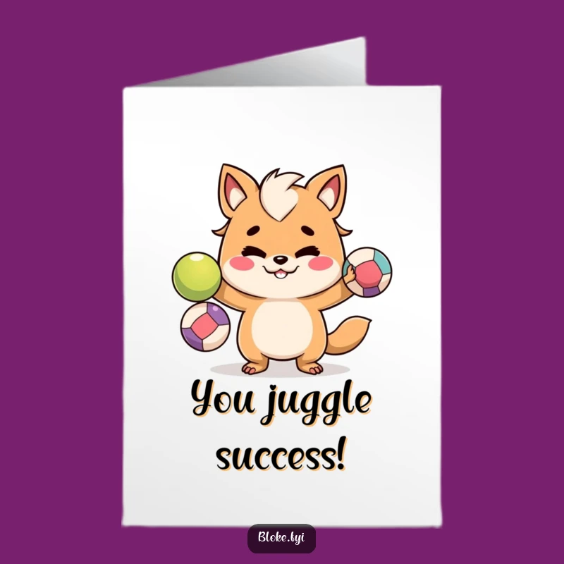 Free Printable Congrats Card: Juggling Animal - Celebrate with Flair!