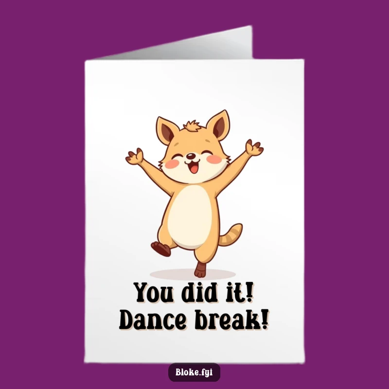 Free Printable Congrats Card: Sturdy Animal's Funny Dance - Downloadable Celebration