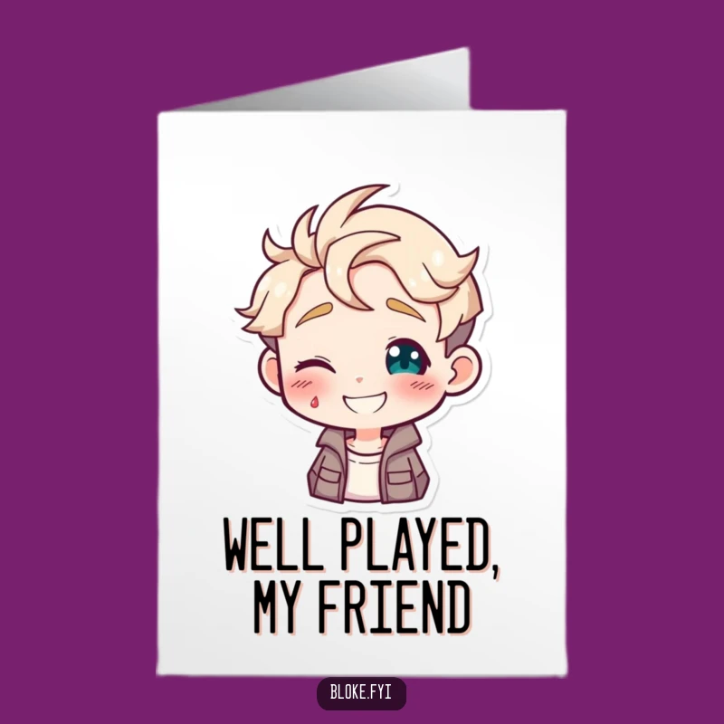 Free Printable Congratulations Card: Winking Guy, Funny Downloadable Gift for Big Wins