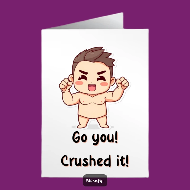 Free Printable Congrats Card: Fist Bump Character, Energetic Downloadable Celebration