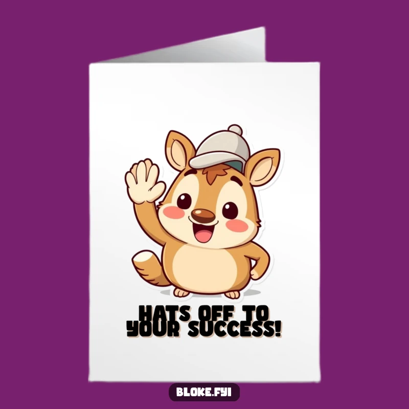 Free Printable Congrats Card: Jaunty Saluting Bloke Animal - Celebrate with Style!