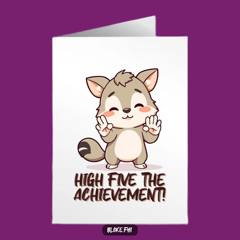 Free Printable Congrats Card: Awkward Bloke Animal High-Five Surprise Funny Downloadable Gift
