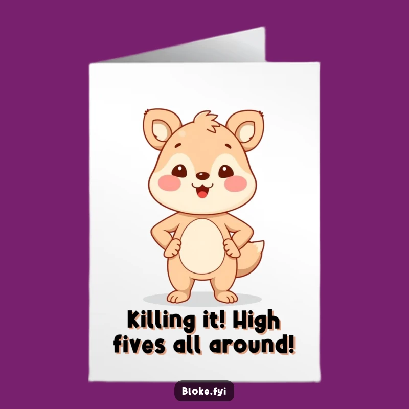 Free Printable Congrats Card: Proud Animal - Victorious Downloadable Gift!