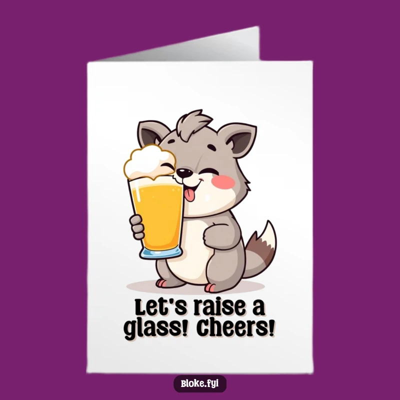 Free Printable Congrats Card: Cheeky Animal Cheers, Funny Pint Glass Downloadable Greeting