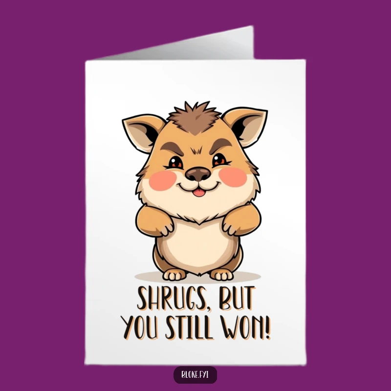 Free Printable Congrats Card: Shrugging Animal, Funny Downloadable Celebration