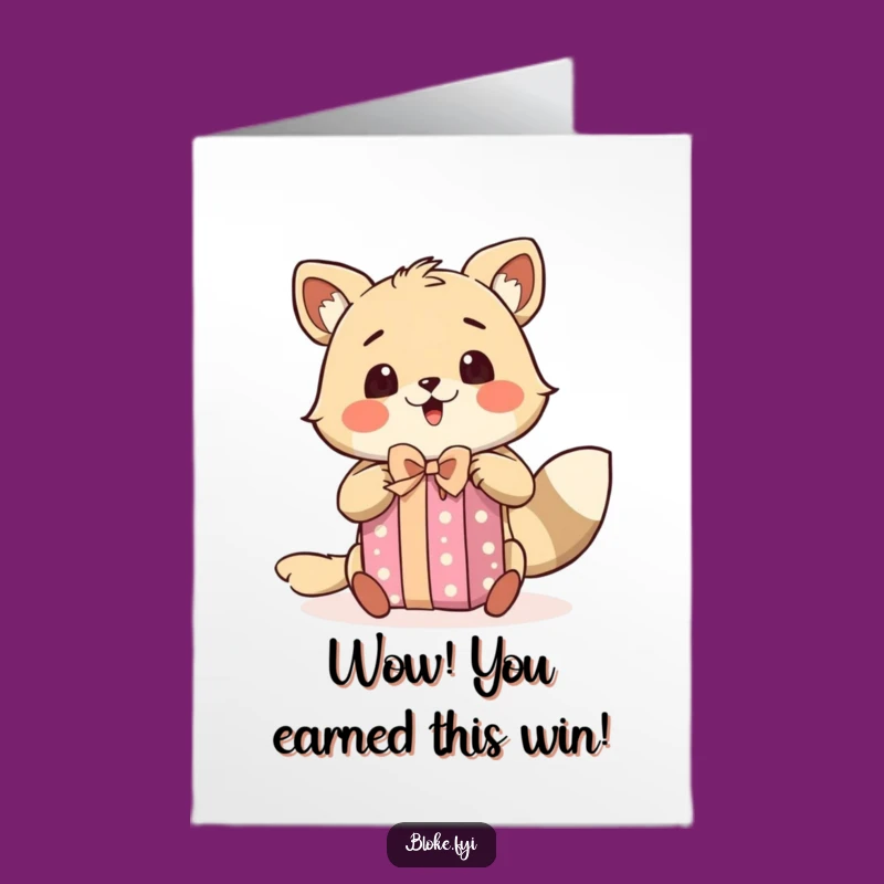 Free Printable Congrats Card: Excited Bloke Animal's Gift Reveal Funny Downloadable Gift
