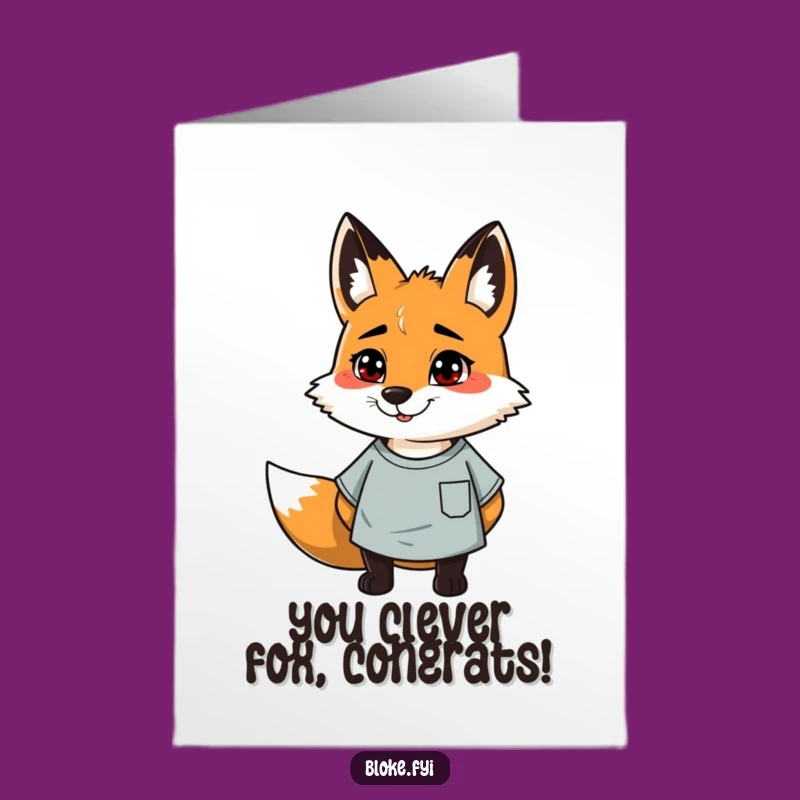 Free Printable Fox Congrats Card: Casual Cheer Downloadable DIY Gift