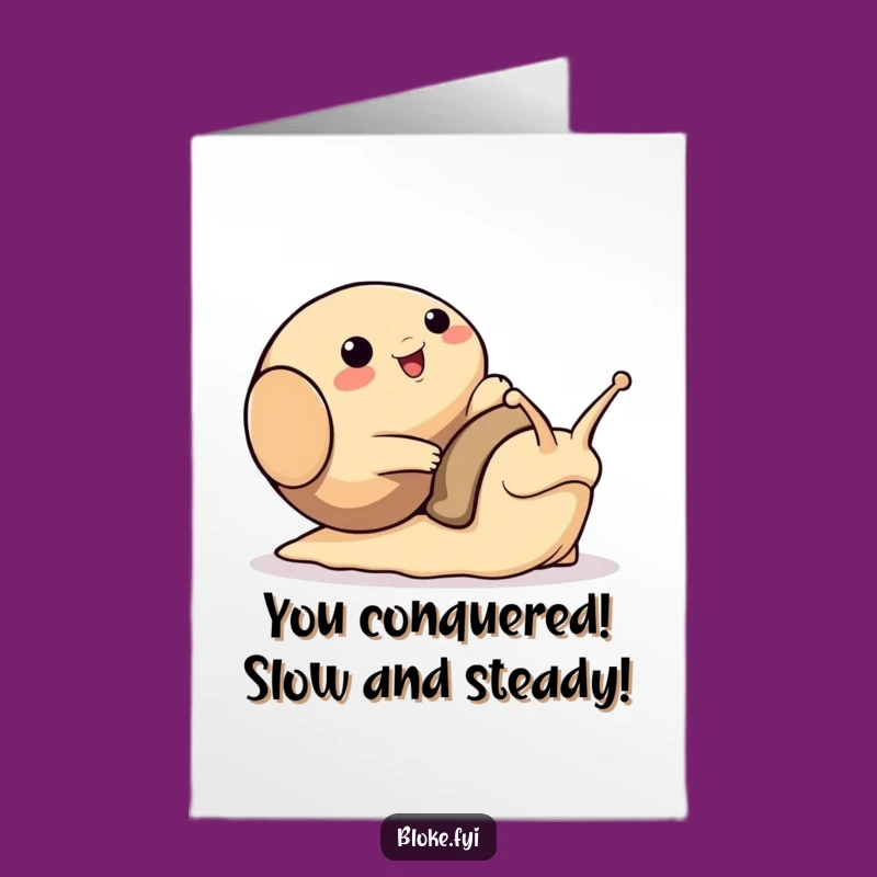 Congrats Free Printable Card: Snail Trip Bloke Animal Humor Downloadable Gift