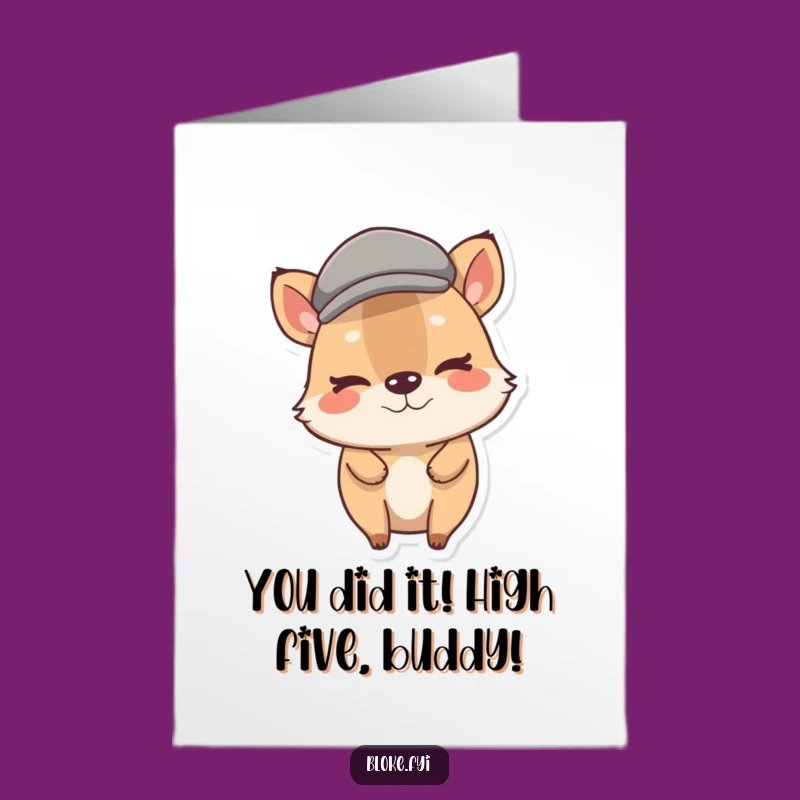 Free Printable Congrats Card: Winking Stout Animal, Funny Downloadable Celebration