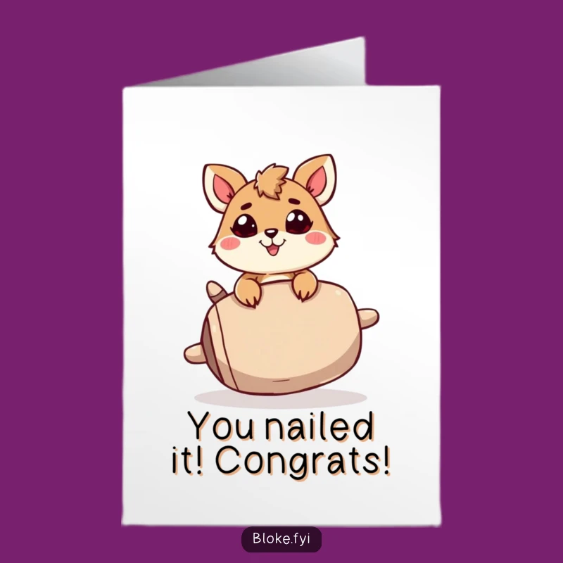 Free Printable Congrats Card: Animal's Wobbly Balance Wins Achievements Big & Small