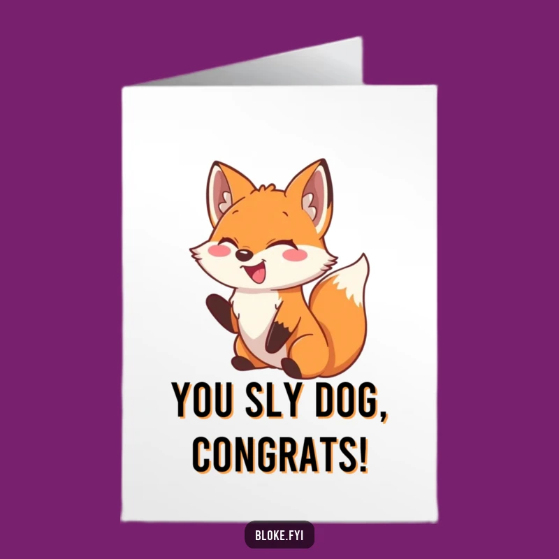 Free Printable Funny Fox Cheers Card - Playful Nudge Congratulations Downloadable