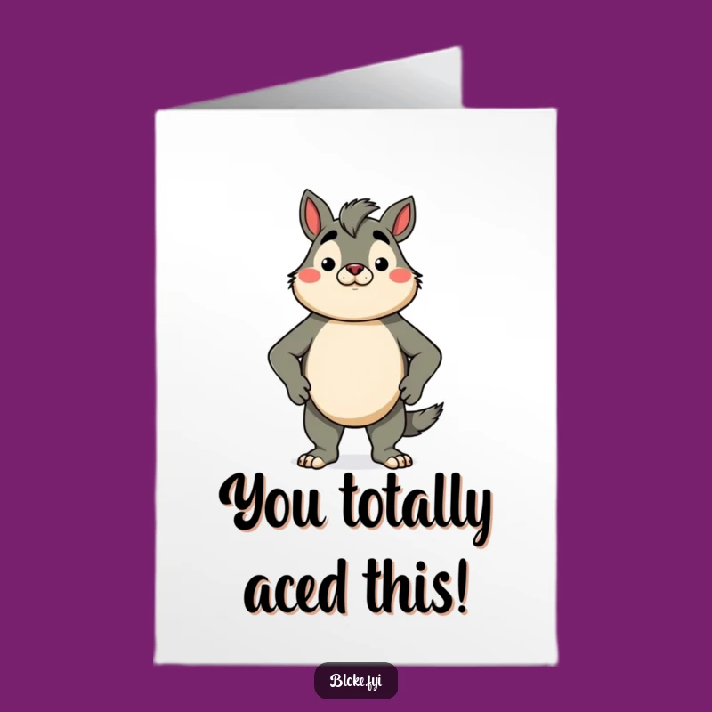 Free Printable Congrats Card: Proud Bloke Animal's Victory Pose Funny Downloadable Gift