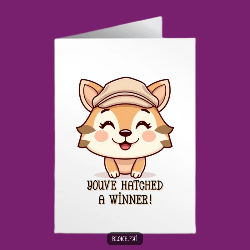 Free Printable Congrats Card: Cheeky Animal Flat Cap, Funny Downloadable Gift for Any Occasion