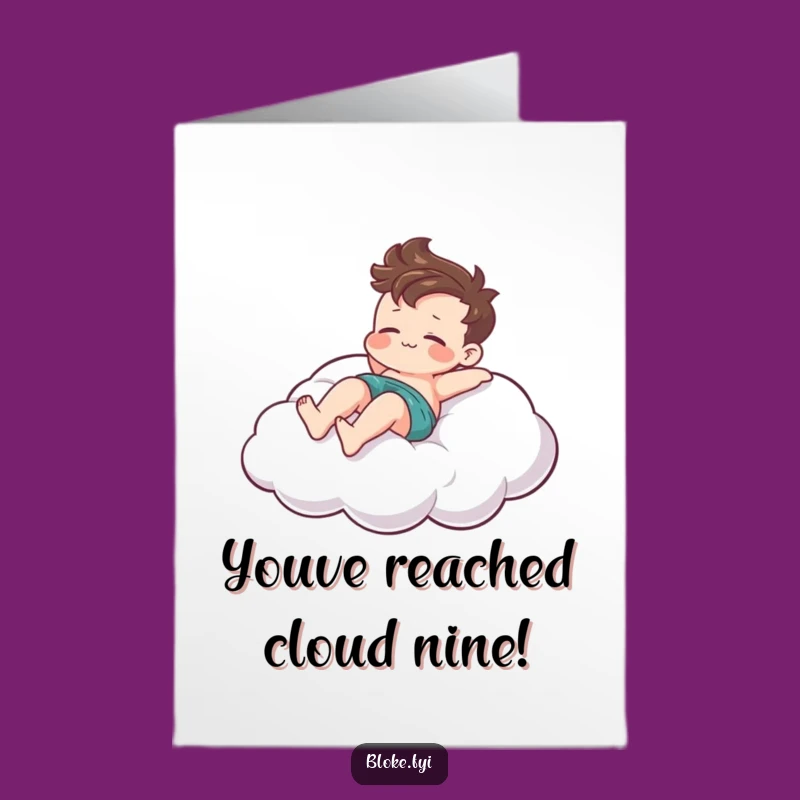 Free Printable Congratulations Card: Relaxed Cloud Bloke, Funny Downloadable Gift for Cloud Nine