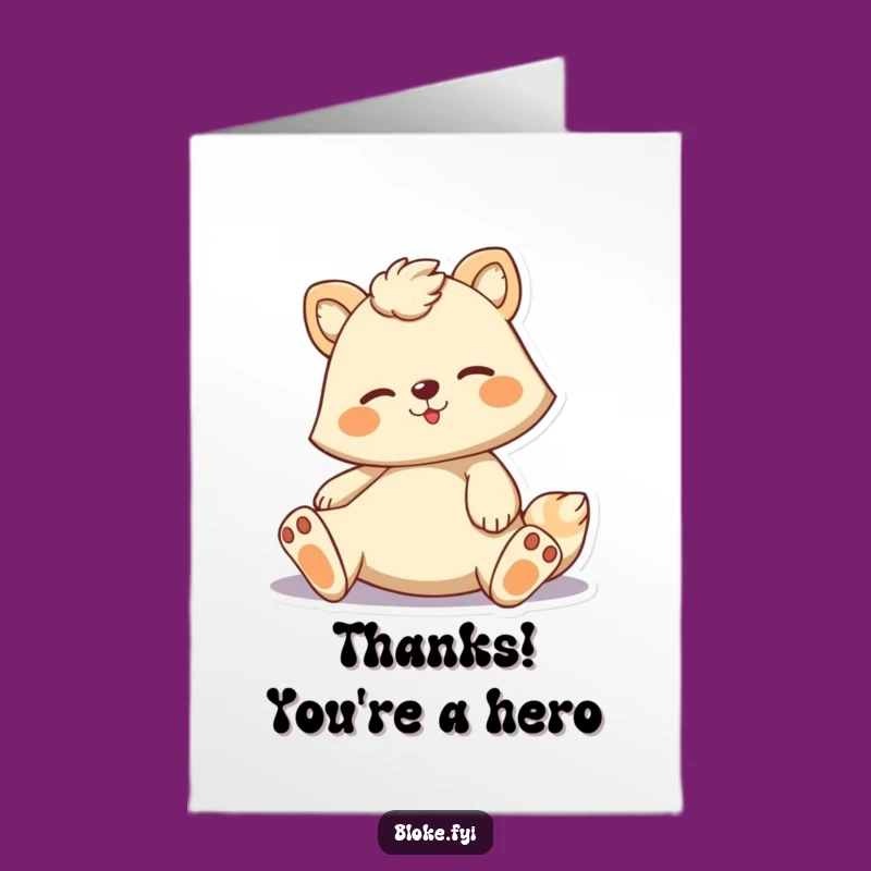 Free Printable Relaxed Animal Thank You Card - Chill Downloadable Gift for Gratitude